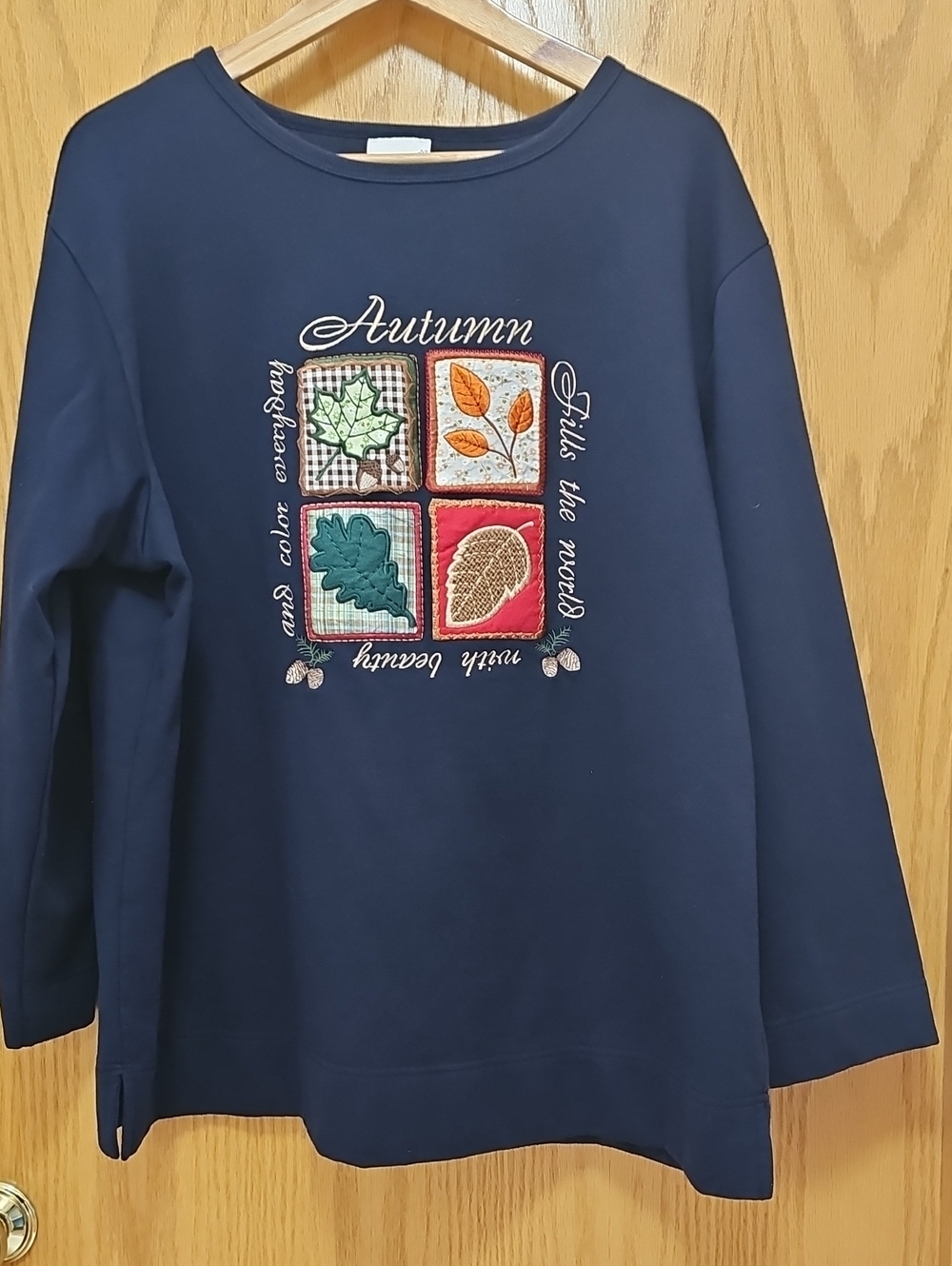 Autumn Embroidered Navy Women’s Sweater